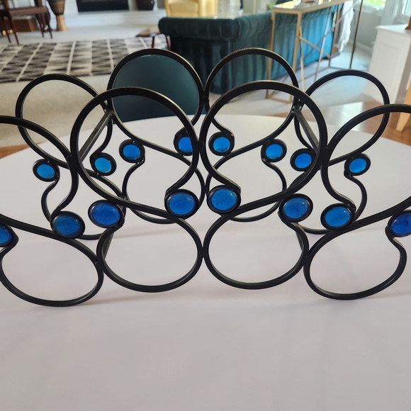 Elegant Black and Blue Wine Rack - Picture 2 of 5